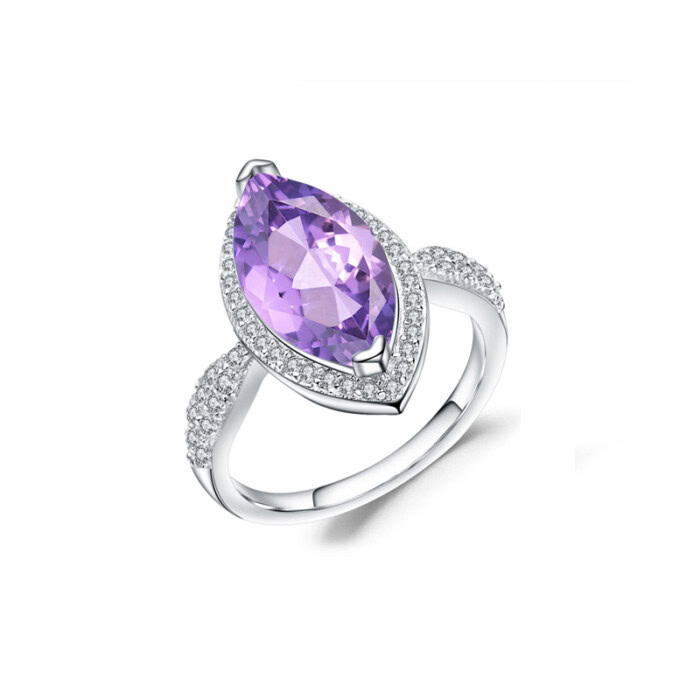 Amethyst silbernen ring damen mit stein