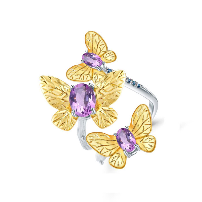 Damen Amethyst Silber Ring