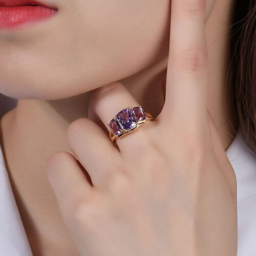 Natürlicher Amethyst silbernen ring damen mit stein