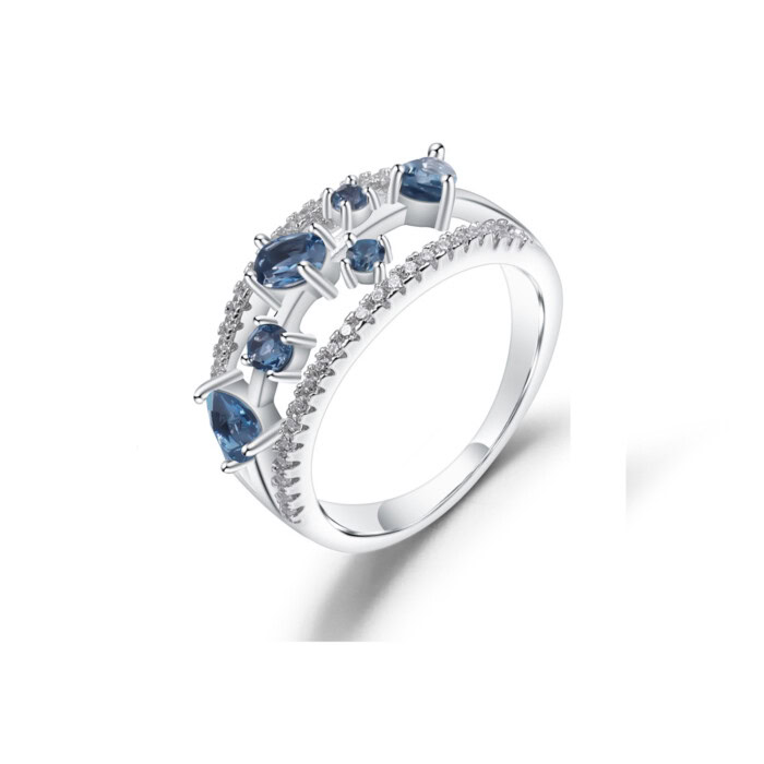 London Blue Topas silbernen ring damen mit stein