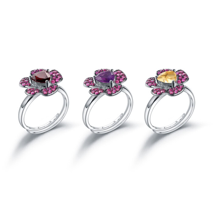 Silber ring Blumen