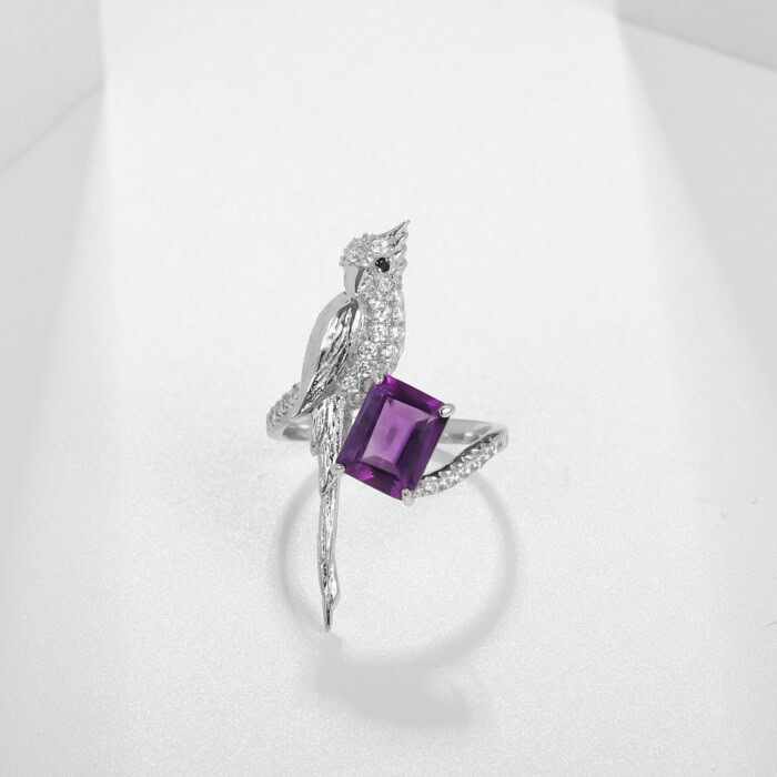 Starling Ring silber mit Amethyst