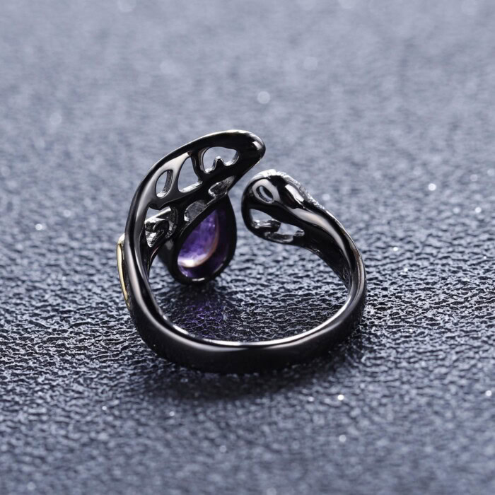 Schwarz Amethyst Ring damen