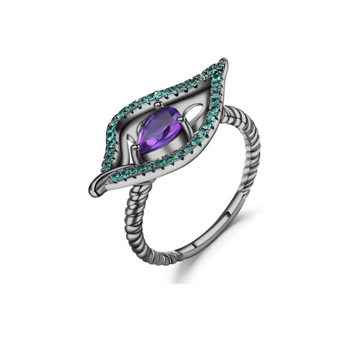 Damen Ring mit Amethyst Stein