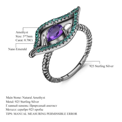 Damen Ring mit Amethyst Stein