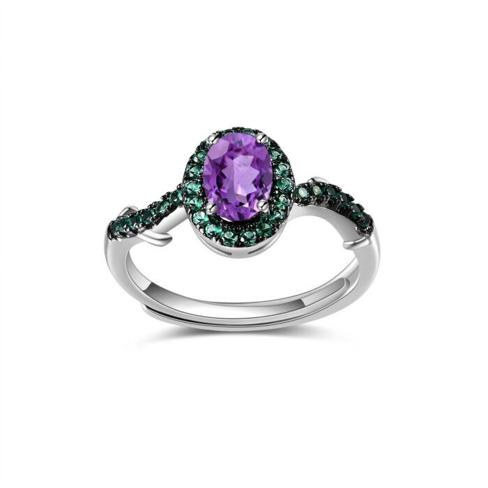 Schlicht Amethyst ring silber damen