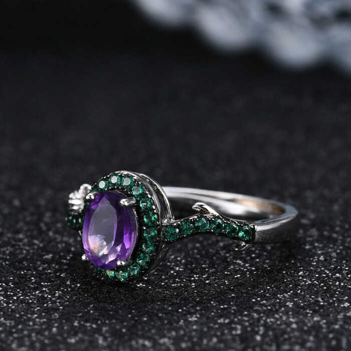 Schlicht Amethyst ring silber damen