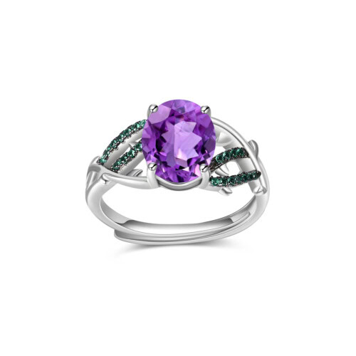 Natürlicher Amethyst ring silber damen