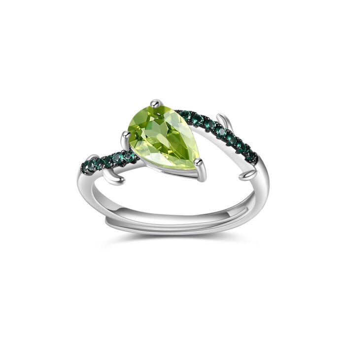 Tropfen Peridot ring silber damen