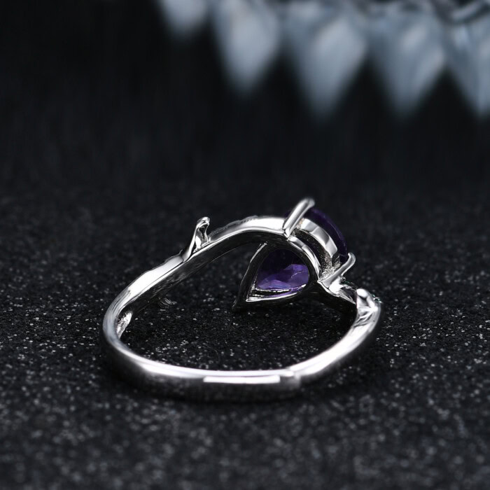 Tropfen Amethyst ring silber damen