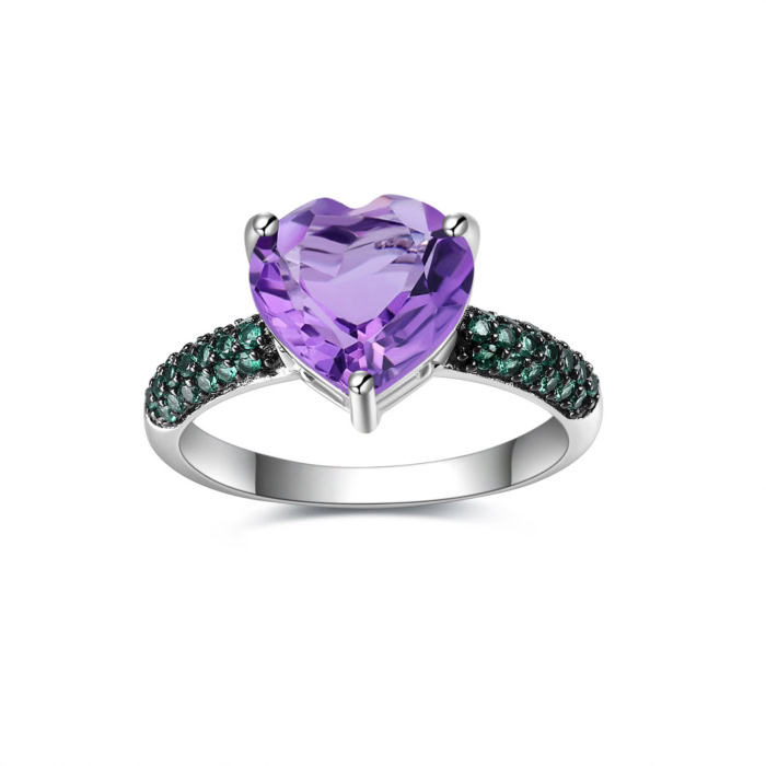 Herz Amethyst Ring damen silber