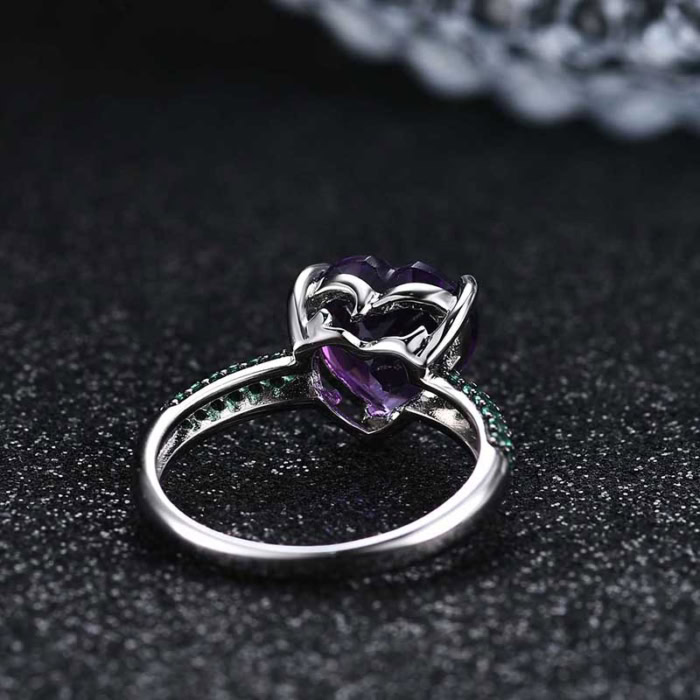 Herz Amethyst Ring damen silber