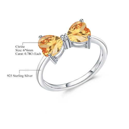 silber promise ring damen Bow Citrin