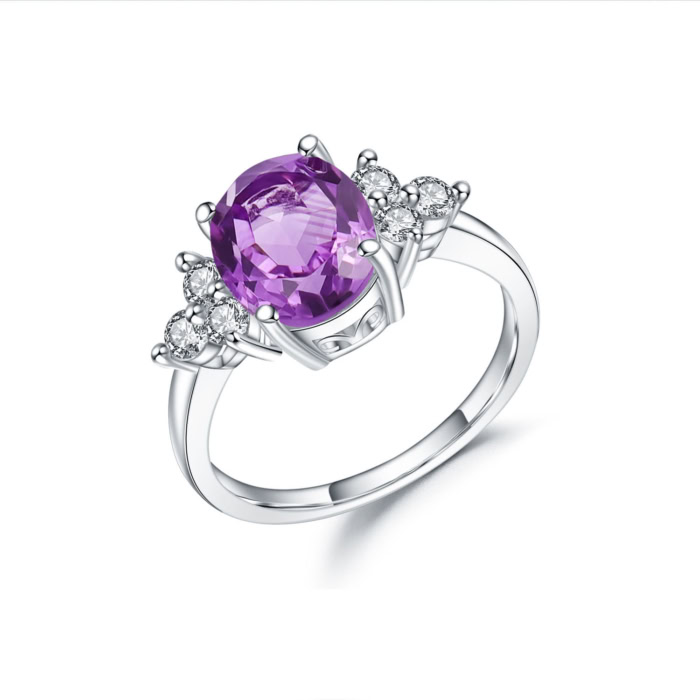 Engagement Ring silber damen mit Amethyst