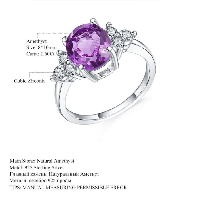 Engagement Ring silber damen mit Amethyst