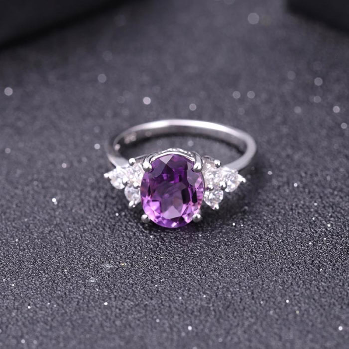 Engagement Ring silber damen mit Amethyst