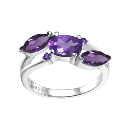 Schlicht Amethyst ring silber damen