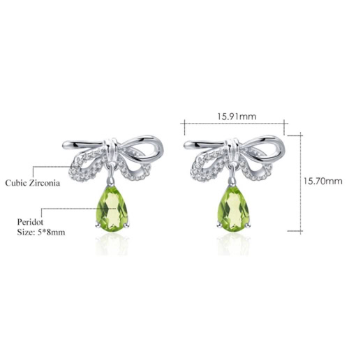 Bow Peridot Ohrringe silber stecker