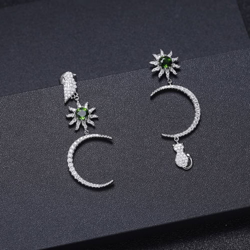 Modeschmuck Ohrringe Silber Diopside