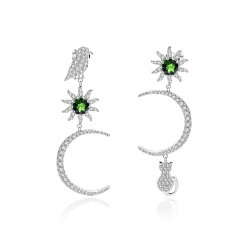 Modeschmuck Ohrringe Silber Diopside