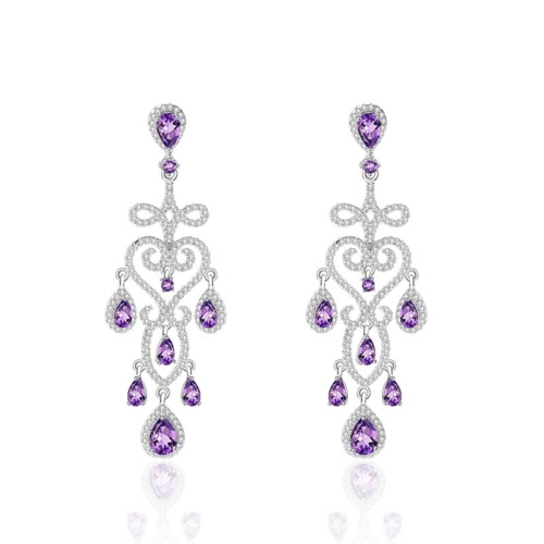 Elegante ohrringe silber Amethyst