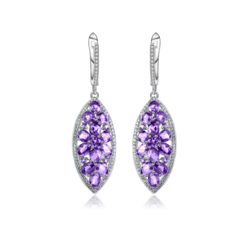 Amethyst Extravagante Ohrringe Silber