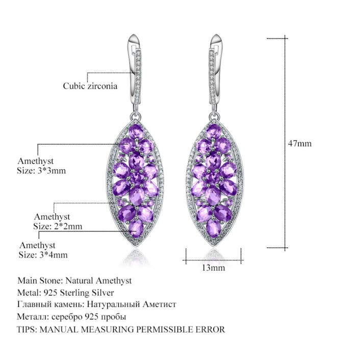 Amethyst Extravagante Ohrringe Silber