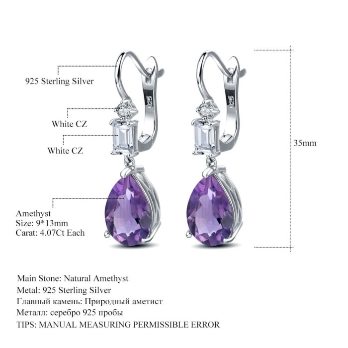 Amethyst Ohrringe Creolen mit Anhänger