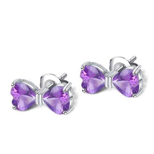 Amethyst Schleifen Ohrringe Silber damen