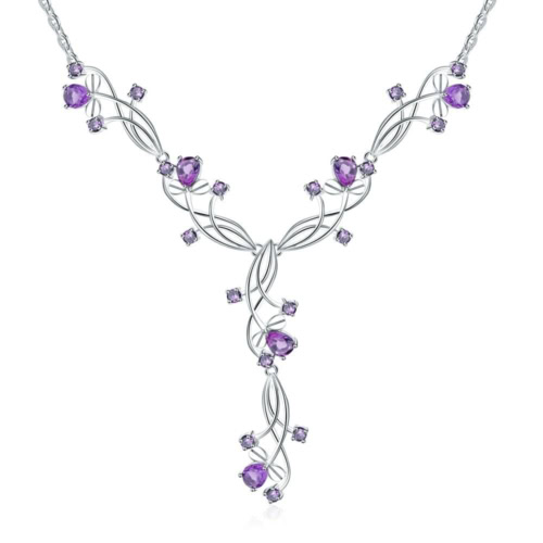 Amethyst Y Kette Silber