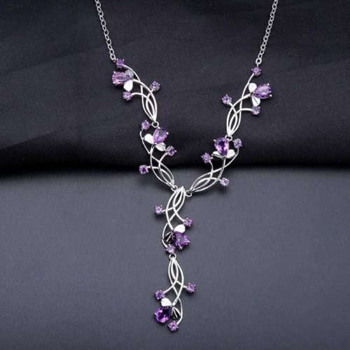 Amethyst Y Kette Silber