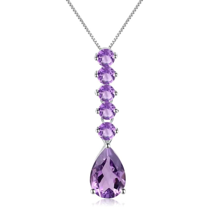 Damen Amethyst Kette Silber