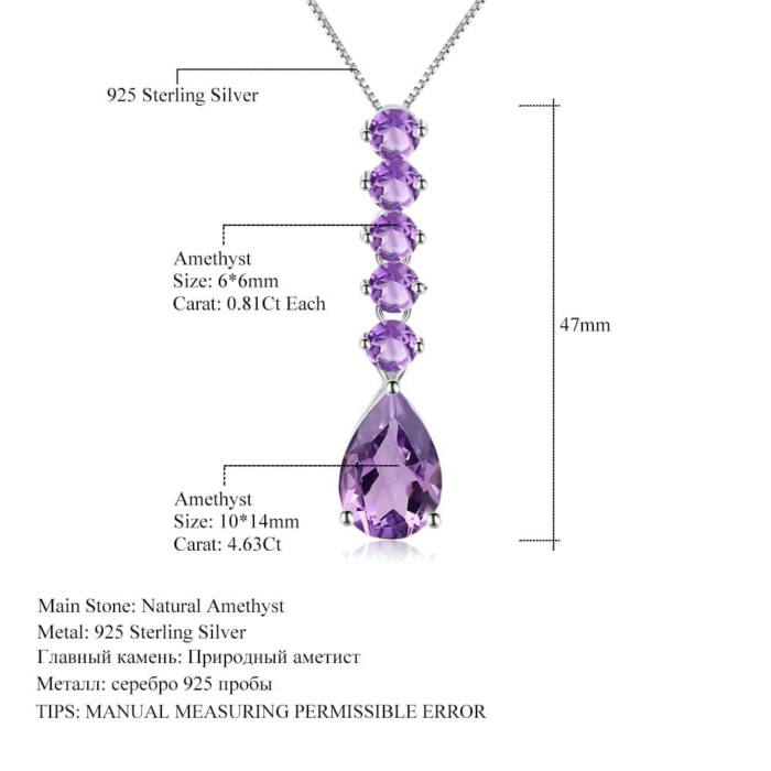 Damen Amethyst Kette Silber