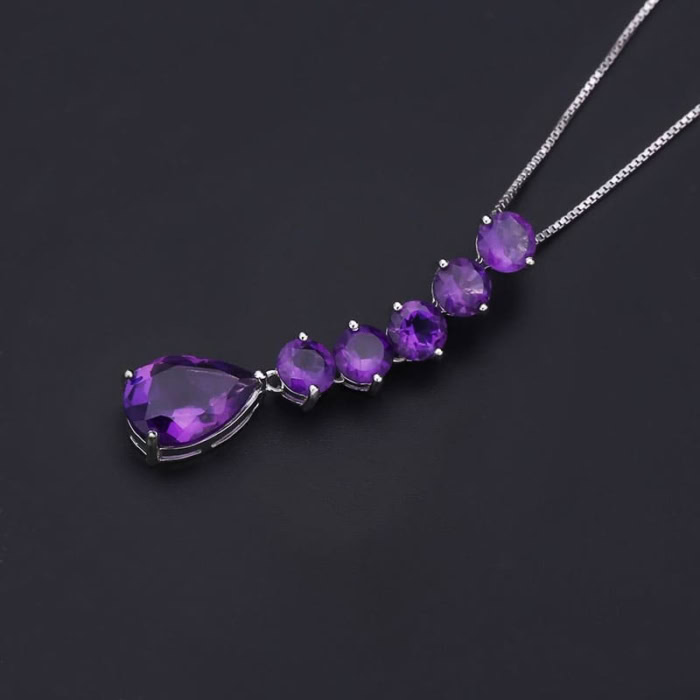 Damen Amethyst Kette Silber