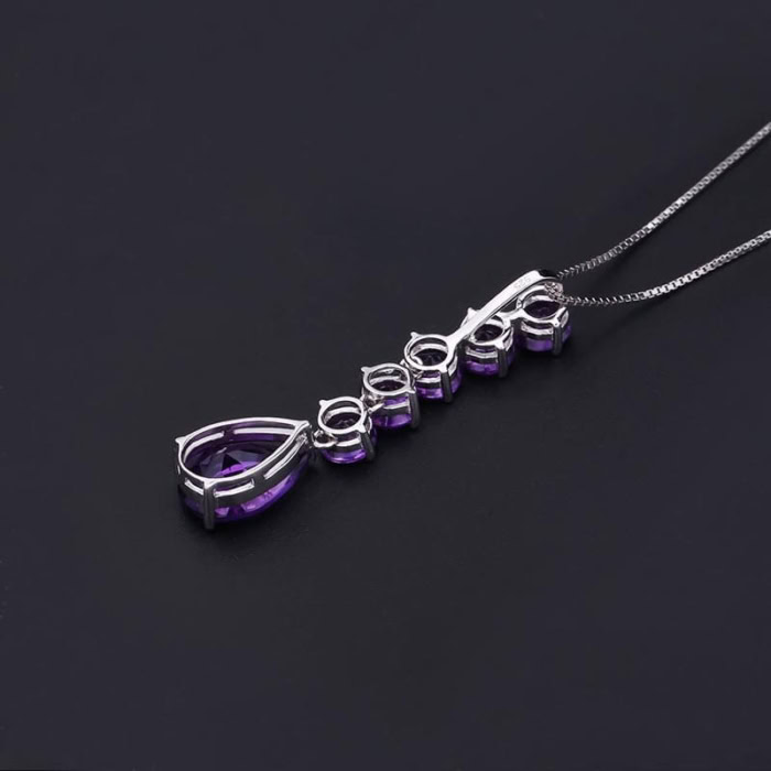 Damen Amethyst Kette Silber