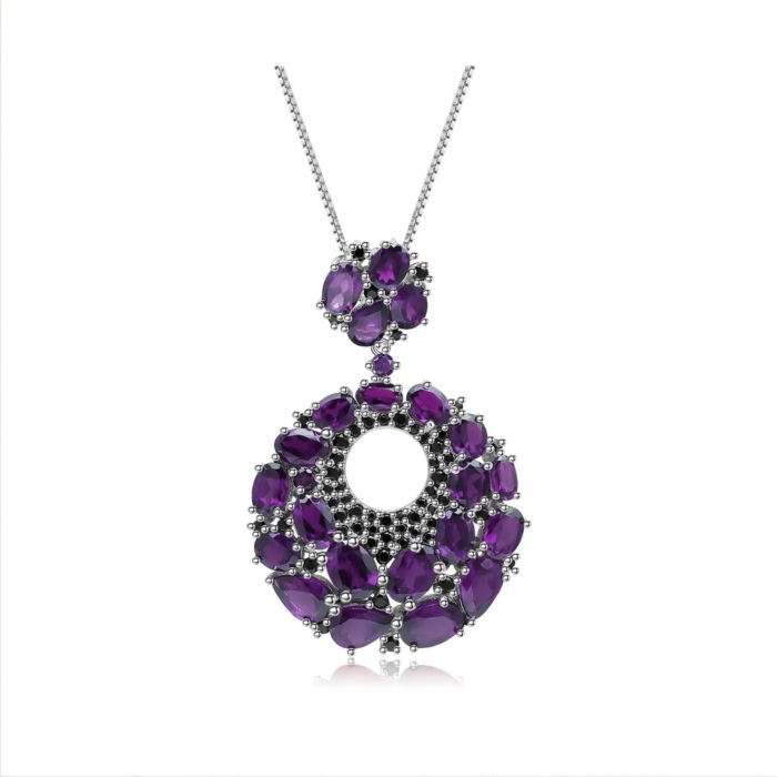 Damen Amethyst Kette Silber