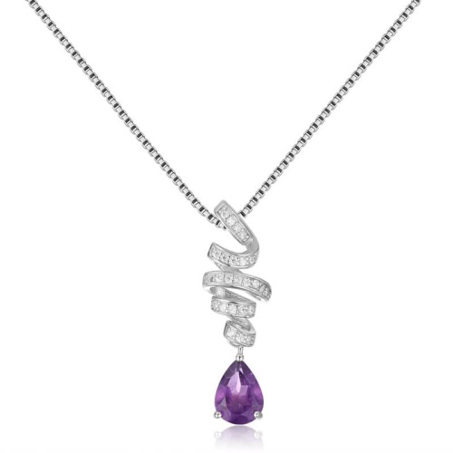 Amethyst Silber Kette Damen mit anhänger