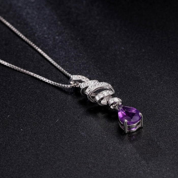 Amethyst Silber Kette Damen mit anhänger