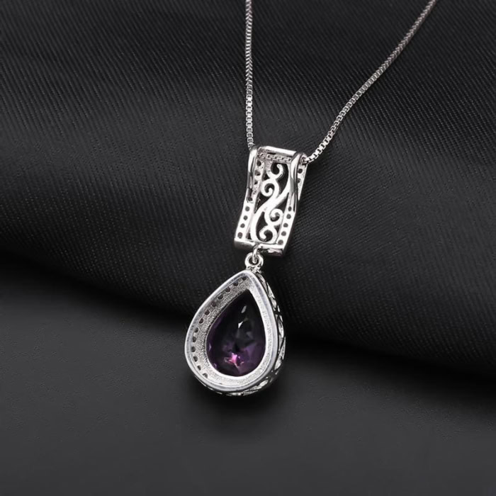 Tropfen Amethyst Anhänger Kette Für Frauen