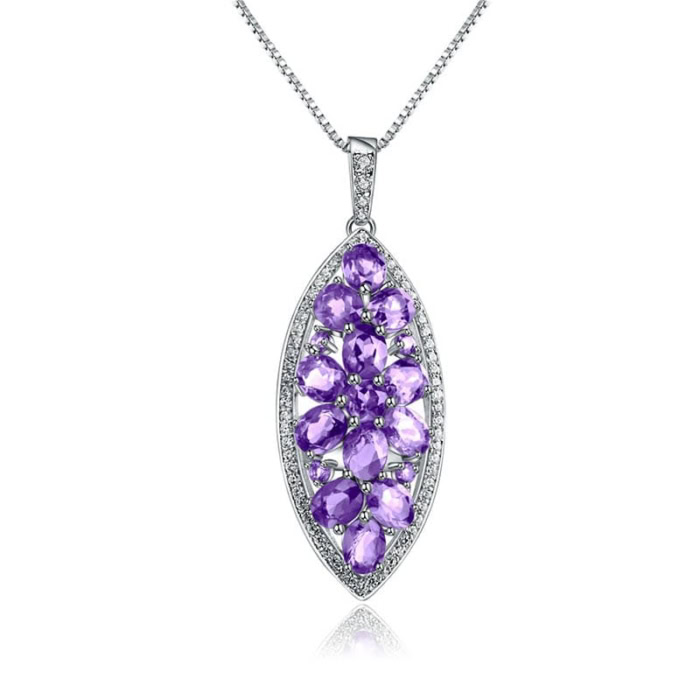 Amethyst Kette mit Anhänger Natürlicher Edelstein