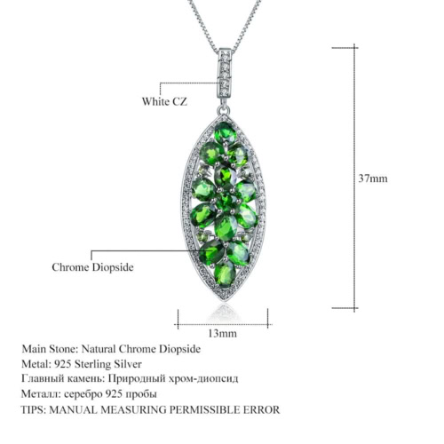 Diopside Kette mit Anhänger Natürlicher Edelstein