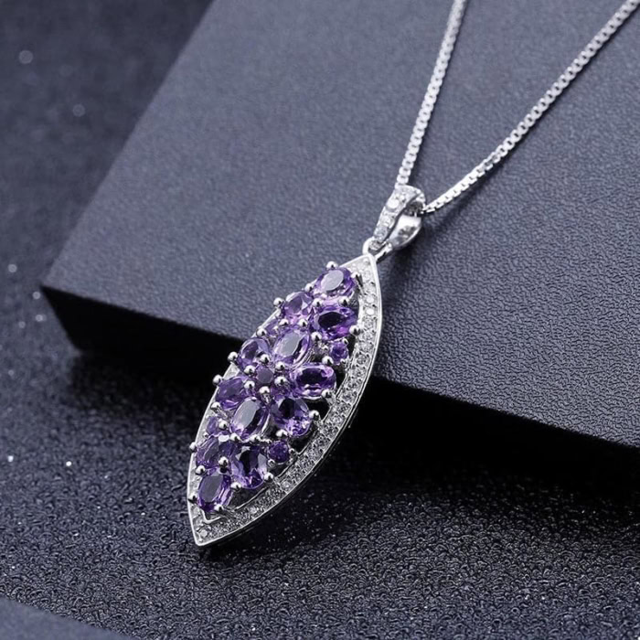 Amethyst Kette mit Anhänger Natürlicher Edelstein