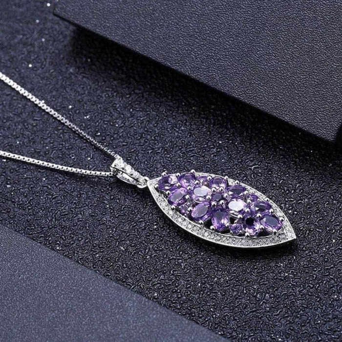 Amethyst Kette mit Anhänger Natürlicher Edelstein