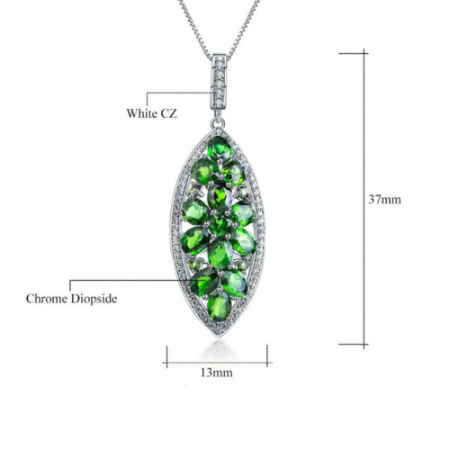 Diopside Kette mit Anhänger Natürlicher Edelstein