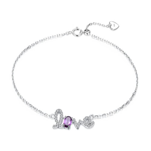 Silber Armband mit Buchstaben Love