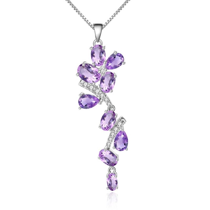 Amethyst Anhänger Kette für Frauen