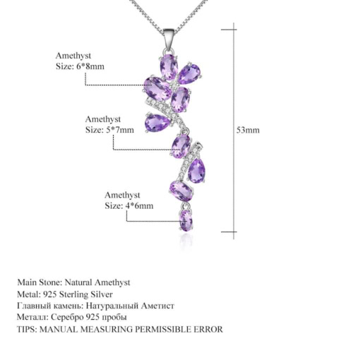 Amethyst Anhänger Kette für Frauen