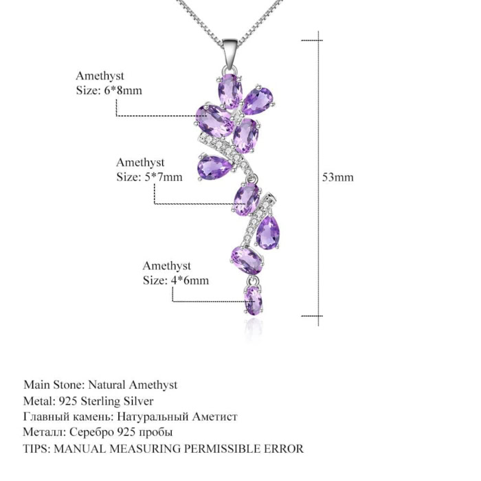 Amethyst Anhänger Kette für Frauen