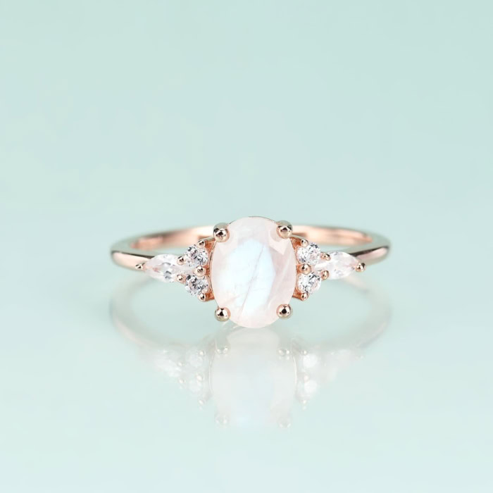 Rosegold Ring mit Mondstein