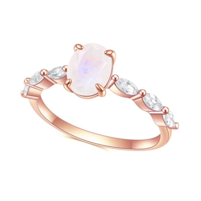 Mondstein Ring Rosegold für Damen